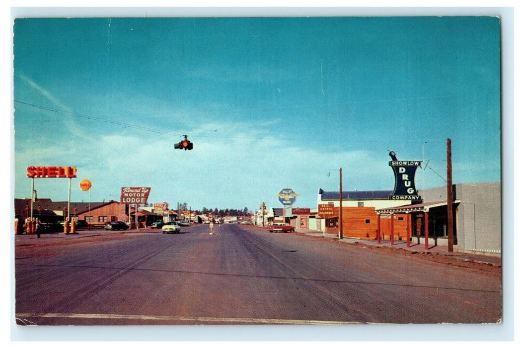 c1960's Show Low Arizona AZ Downtown Vintage Postcard