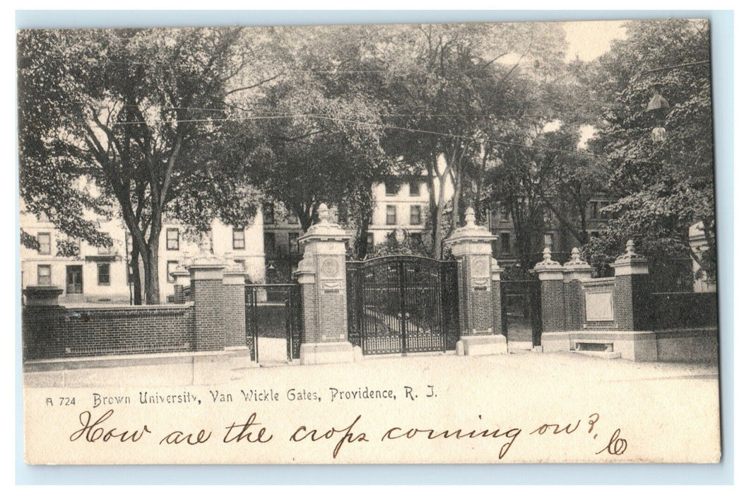 1906 Brown University Van Wickle Gates Providence RI Posted Antique Postcard