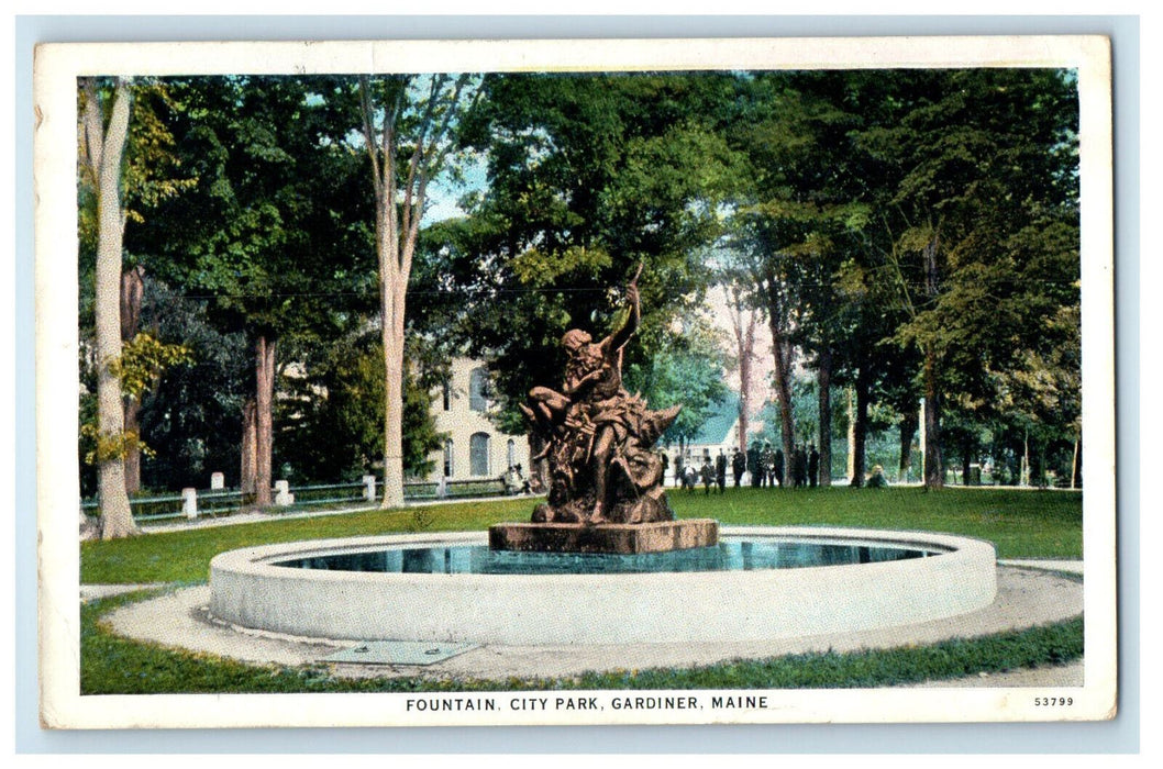 1934 Fountain City Park Gardiner Maine ME Posted Vintage RPO Postcard