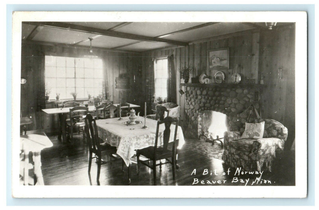 c1940's A Bit of Norway Restaurant Beaver Bay Minnesota MN RPPC Photo Postcard