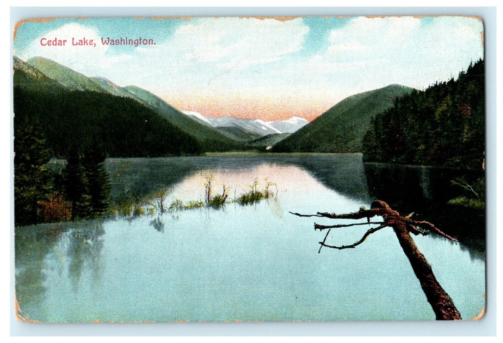 1909 Cedar Lake Washington WA Posted Antique Postcard