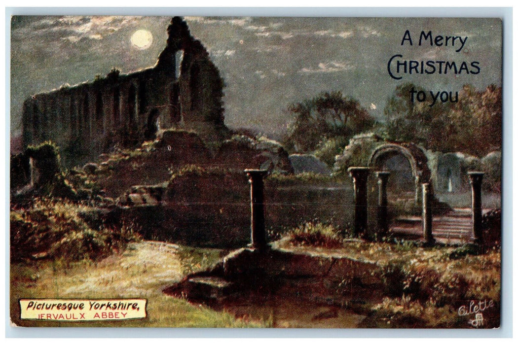 c1910 A Merry Christmas To You Picturesque Yorkshire Oilette Tuck Art Postcard