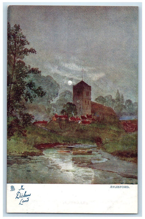 c1910 Moonlight Aylesford Kent England Unposted Oilette Tuck Art Postcard