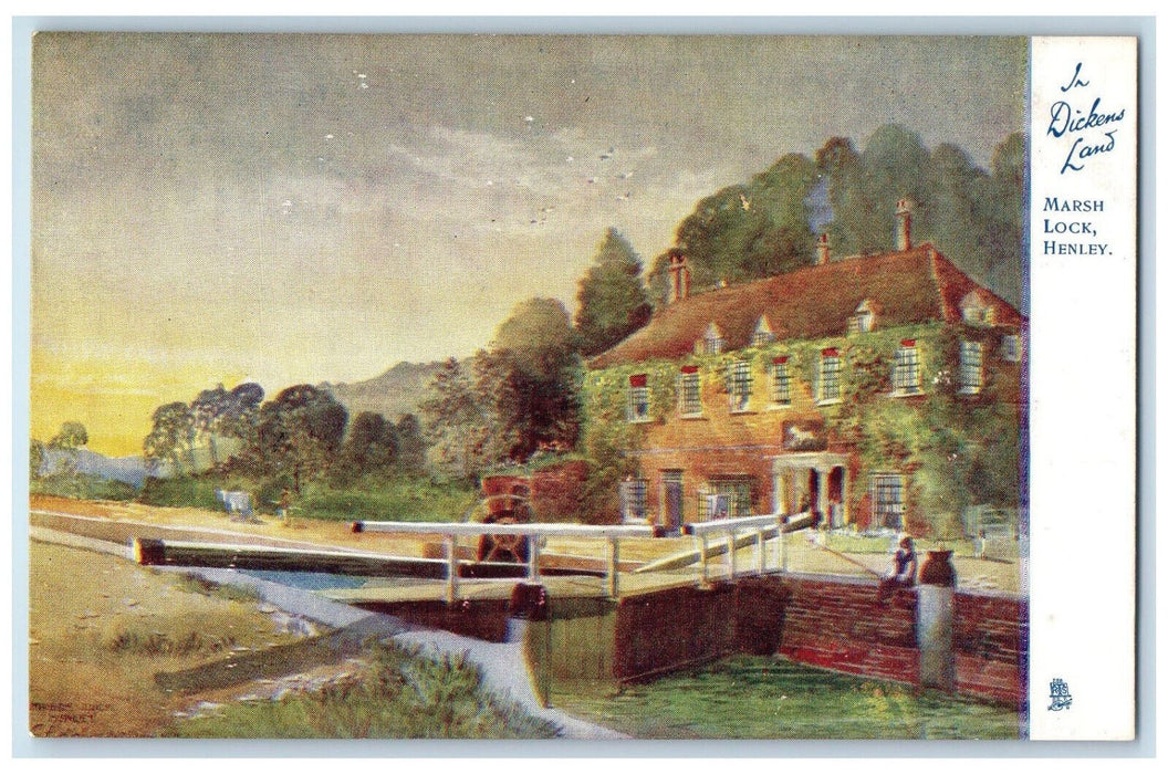 c1910 Big House, Marsh Lock Henley England Unposted Oilette Tuck Art Postcard