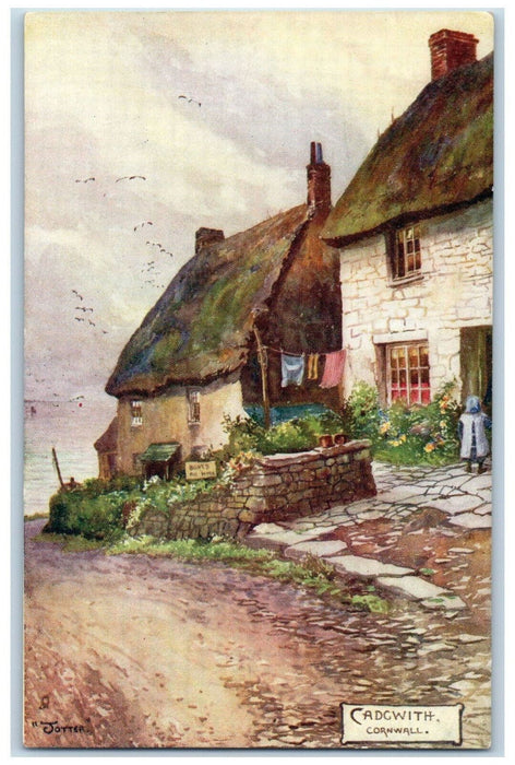 c1910 Jotter Cadgwith Cornwall England Postcard Oilette Tuck Art Postcard