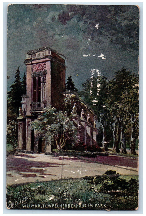 c1910 Weimar Tempelherrenhaus Im Park Germany Oilette Tuck Art Postcard