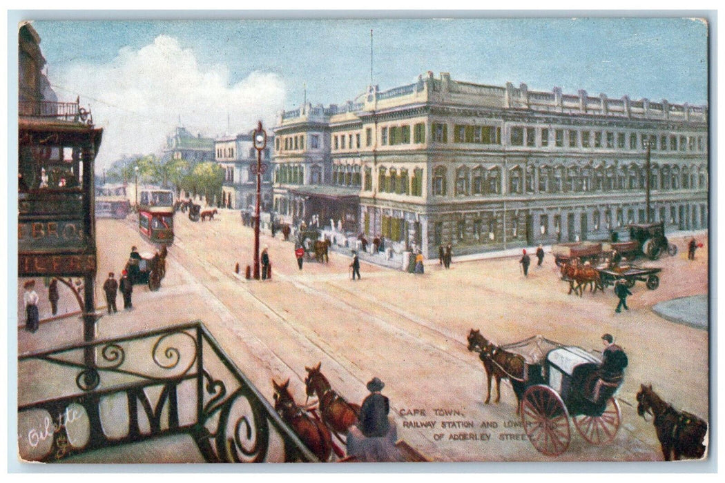 c1910 Cape Town Railway Station South Africa Oilette Tuck Art Postcard