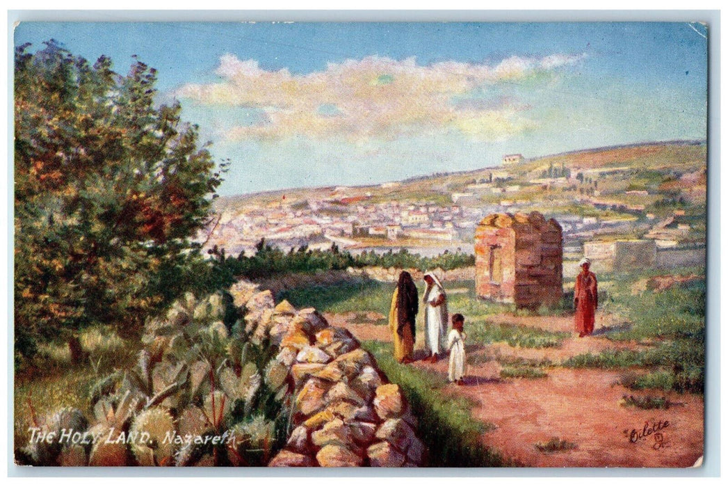 c1910 The Holy Land Nazareth (en-Nasirah) Israel Oilette Tuck Art Postcard