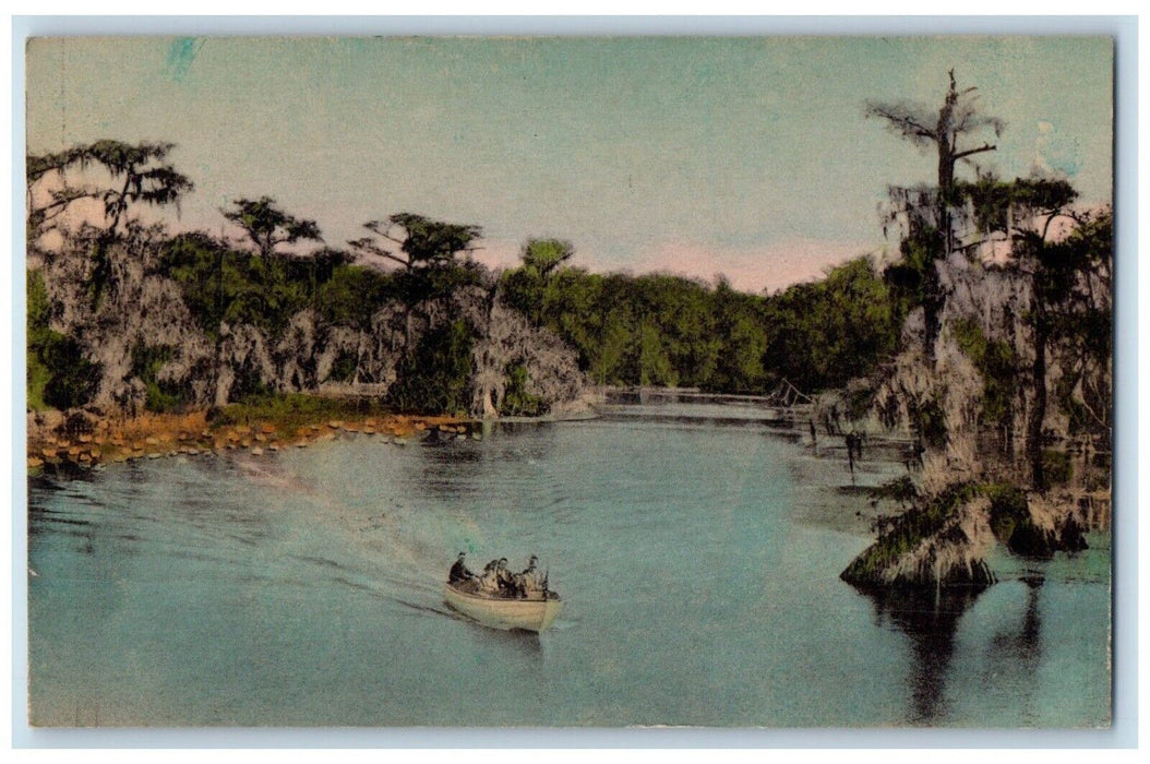 c1920 Jungle Trip Largest and Deepest Spring Wakulla Springs Florida FL Postcard