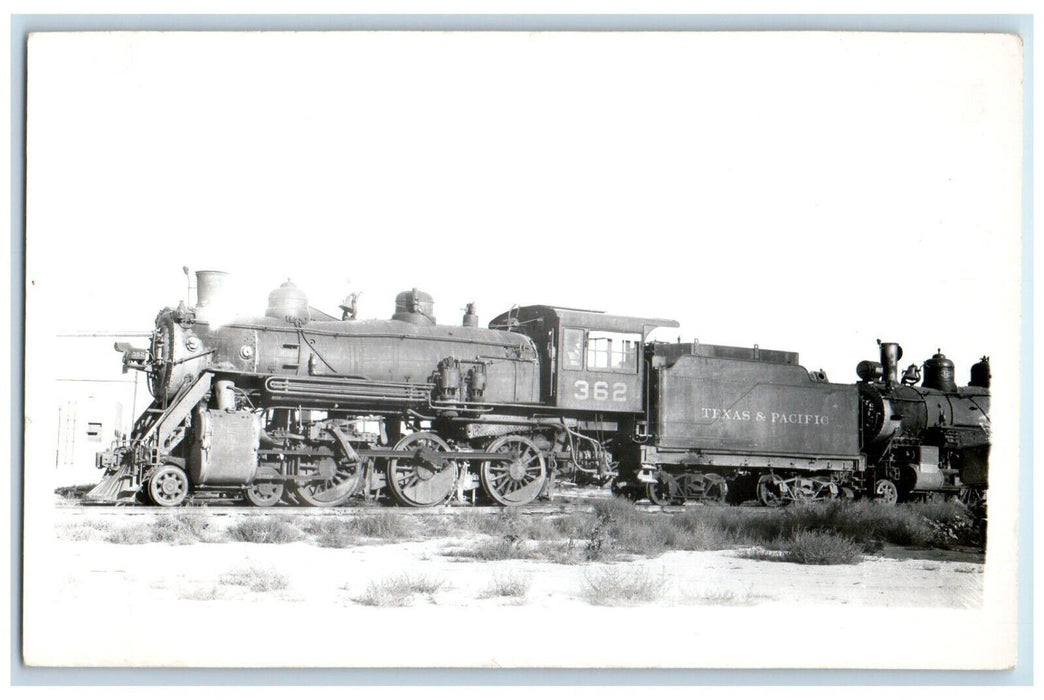 c1950's Texas & Pacific Railroad Locomotive Train #362 RPPC Photo Postcard