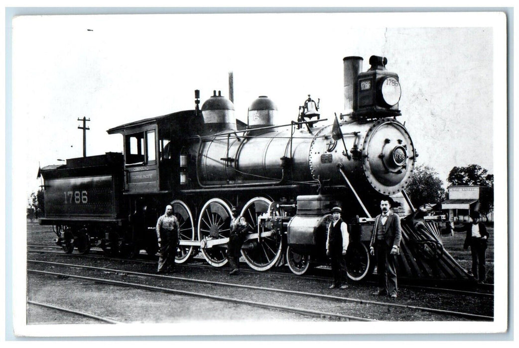 c1950's Central Pacific Railroad Locomotive Train #1786 RPPC Photo Postcard