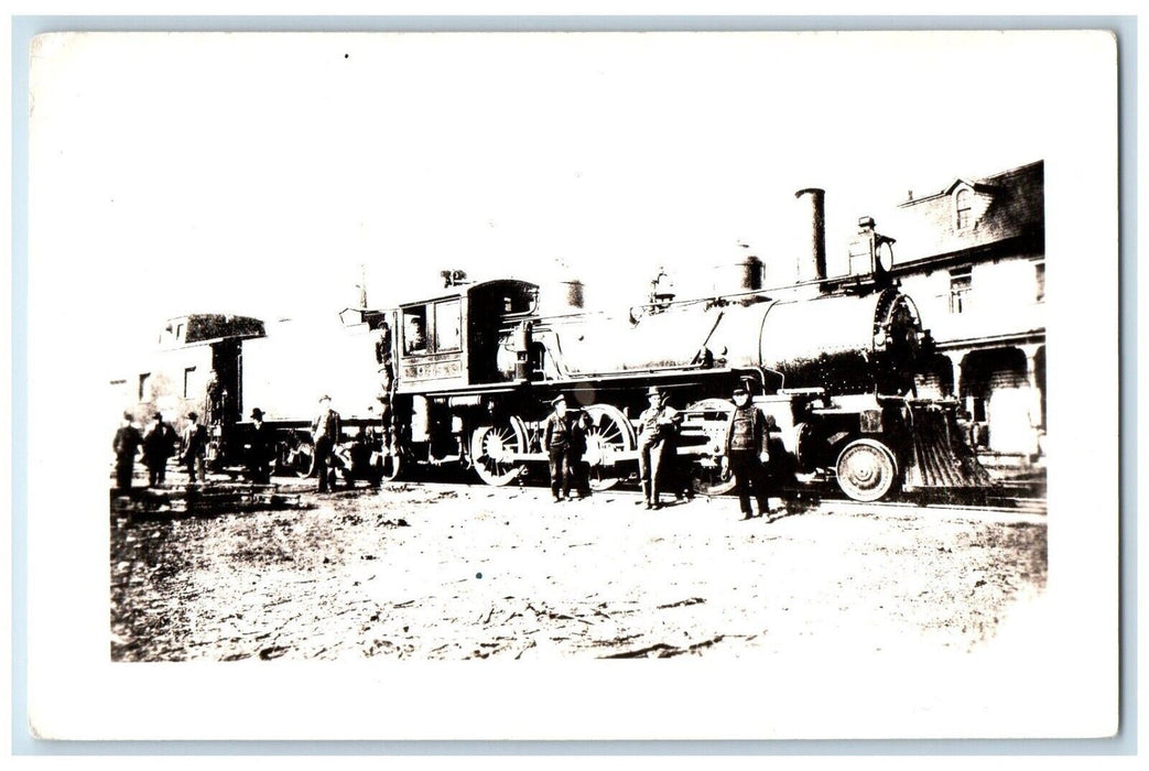 1886 B&O Eng. No. 945 K-3 Railroad Workers Mt. Clare RPPC Photo Postcard
