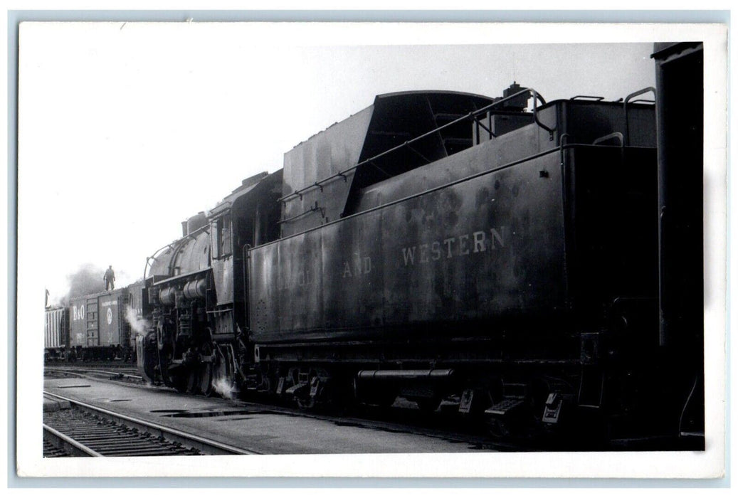 c1950's Norfolk & Western Railroad Locomotive Train RPPC Photo Postcard