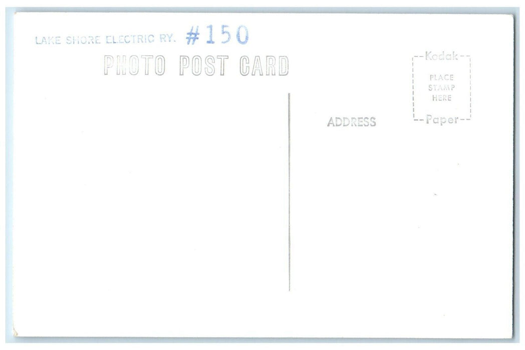 c1950's Lake Shore Electric Railyard Fostoria Locomotive RPPC Photo Postcard
