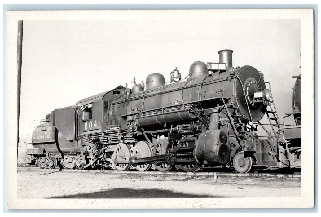 c1940's Sud Pacifico De Mexico Locomotive Train #604 RPPC Photo Postcard