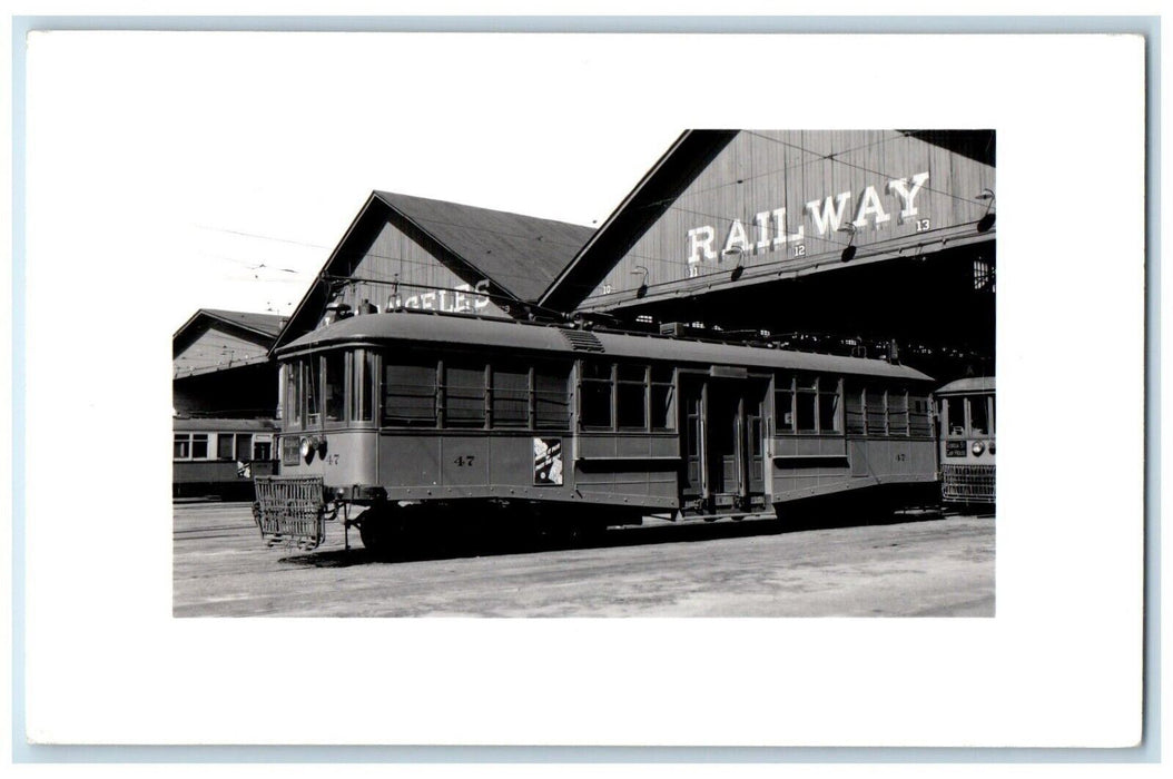 1942 Carhouse Railroad Yard Locomotive Train Los Angeles CA RPPC Photo Postcard