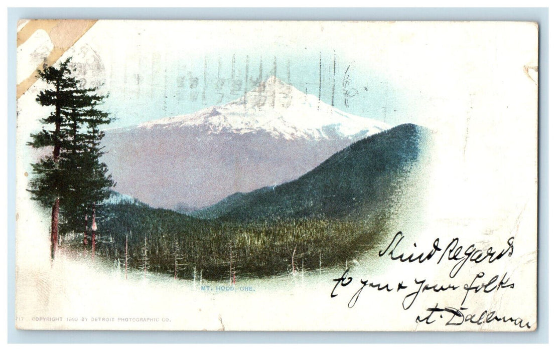 1901 Mt. Hood Oregon OR Detroit Photographic Co. PMC Posted Antique Postcard