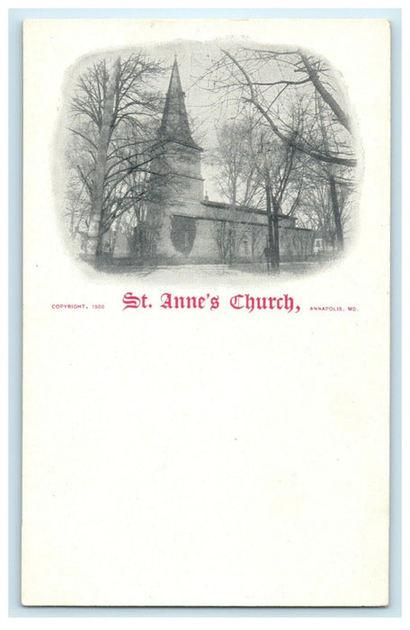 1900 St. Anne's Church Annapolis Maryland MD Private Mailing Card Postcard