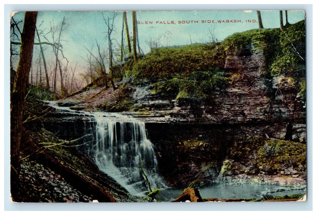 c1910 Glen Falls, South Side Wabash Indiana IN Posted Antique Postcard