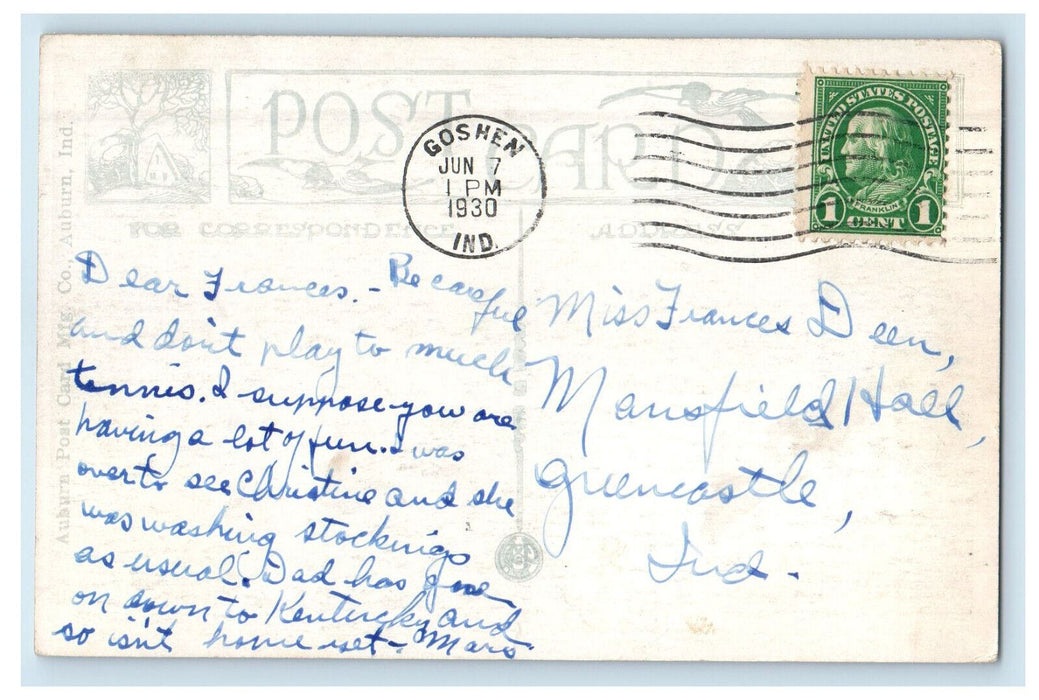 1930 U.S. Post Office Goshen Indiana IN Schnobel Photo Vintage Postcard