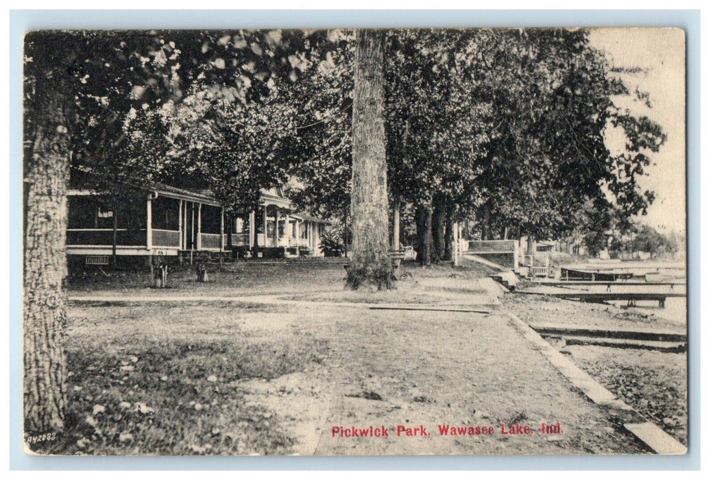 1907 View Of Pickwick Park Wawasee Lake Indiana IN Posted Antique Postcard