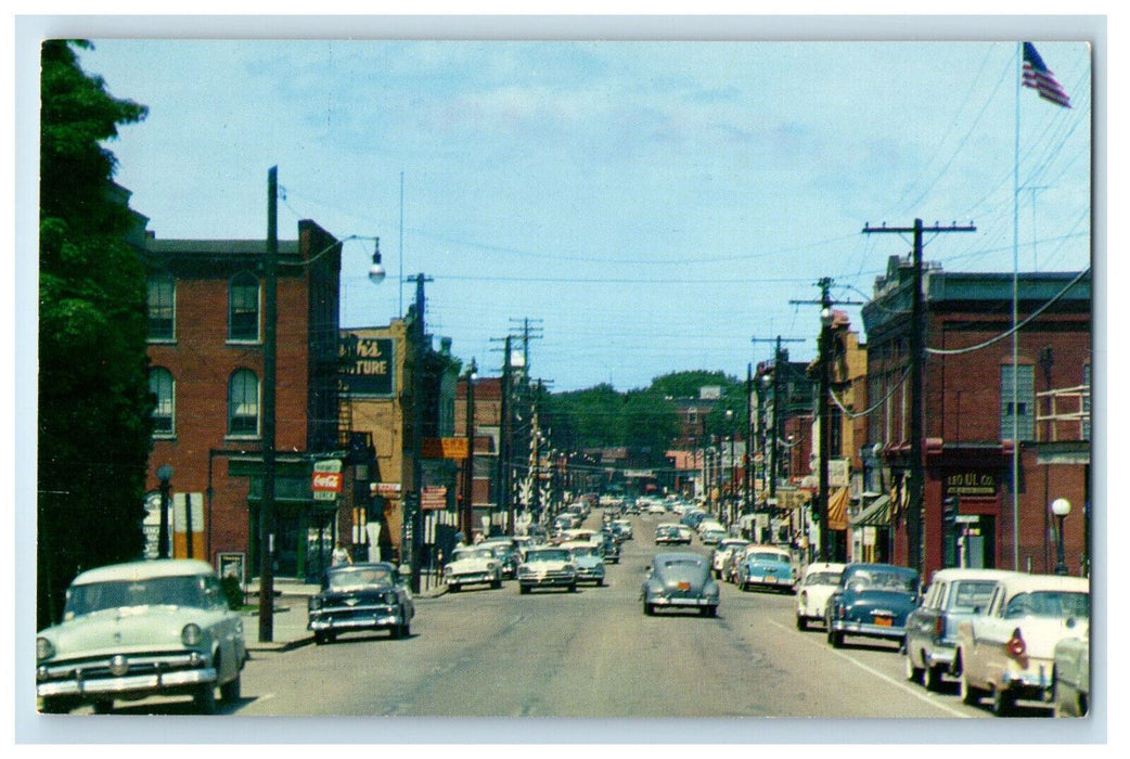 c1950s Busy Downtown Business Section of Carry Pennsylvania PA Postcard