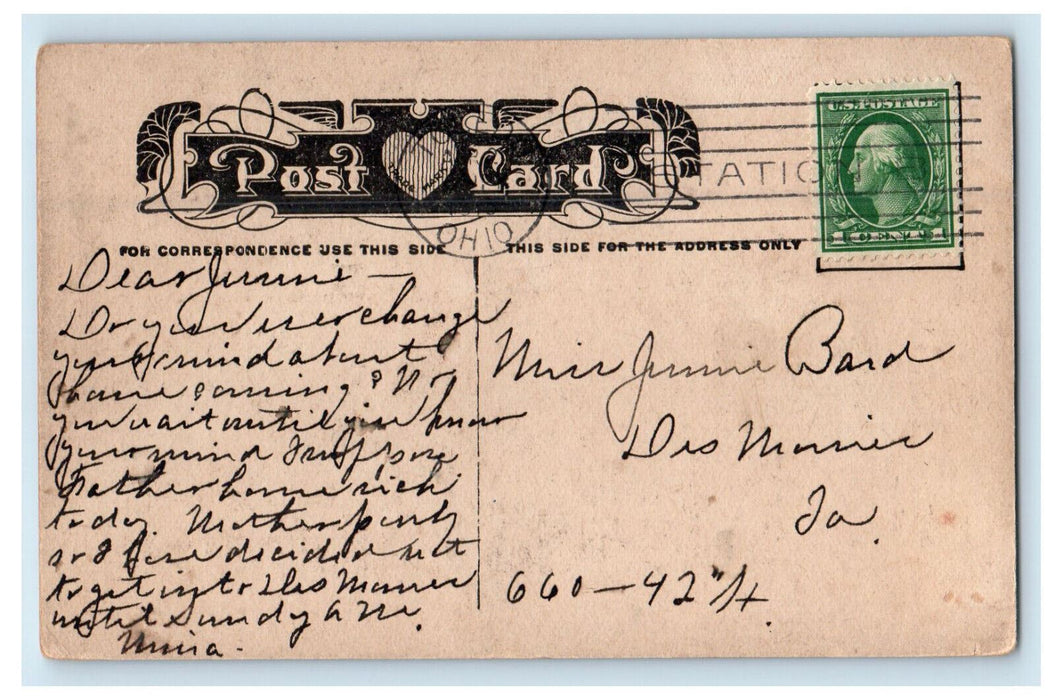 1913 Damage at Indianapolis Indiana IN Max Stein Posted Antique Postcard