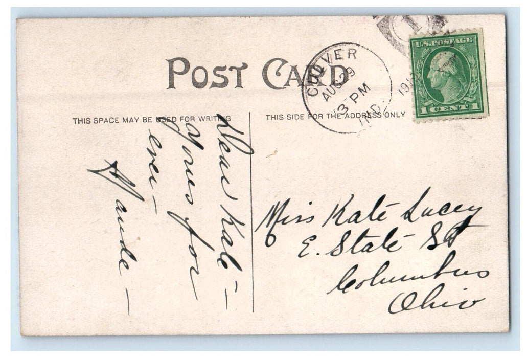 1919 Indiana Boat House Lake Maxinkuckee Culver Indiana IN Antique Postcard