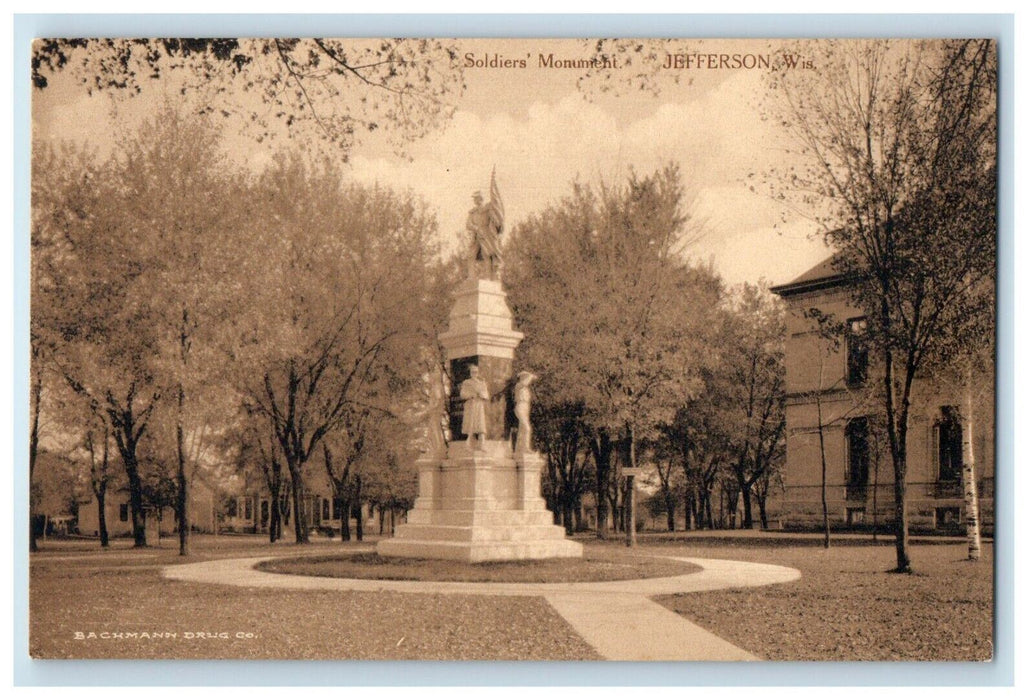 c1910's Soldier's Monument Jefferson Washington WA Unposted Antique Postcard