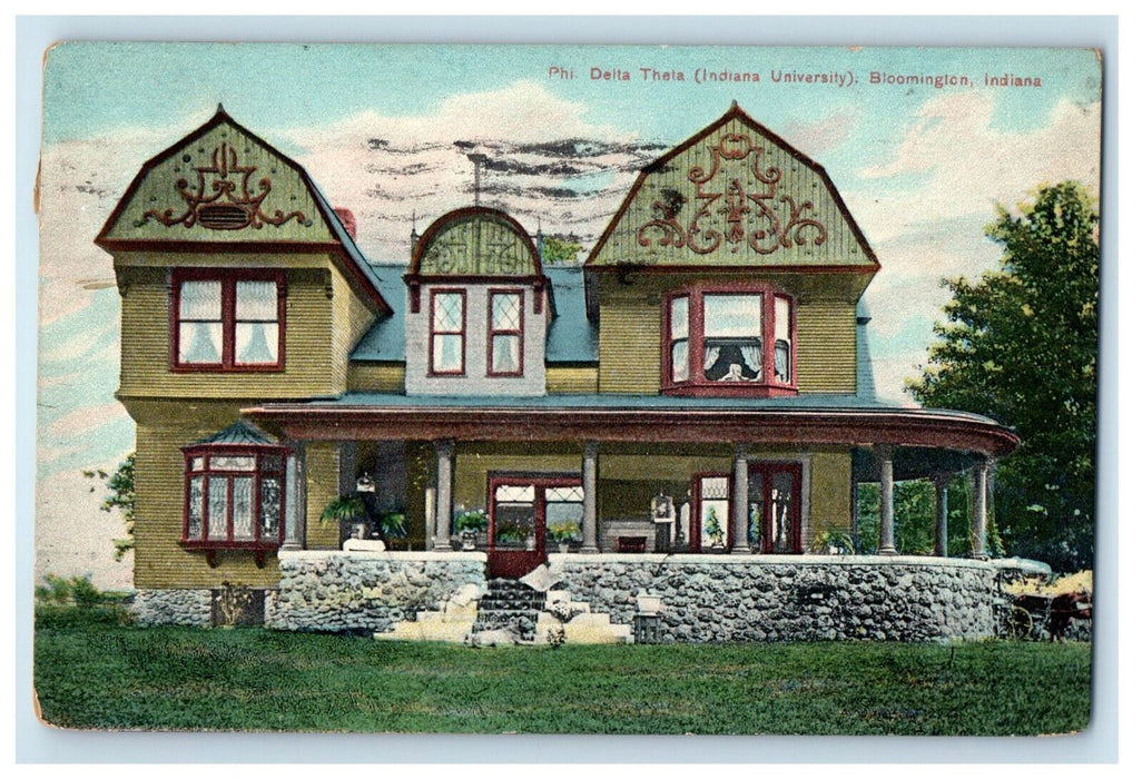 1910 Phi Delta Theta (Indiana University) Bloomington Indiana IN Postcard