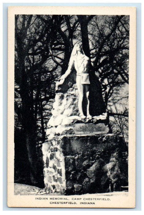 1954 Indian Memorial Camp Chesterfield, Chesterfield Indiana IN Postcard