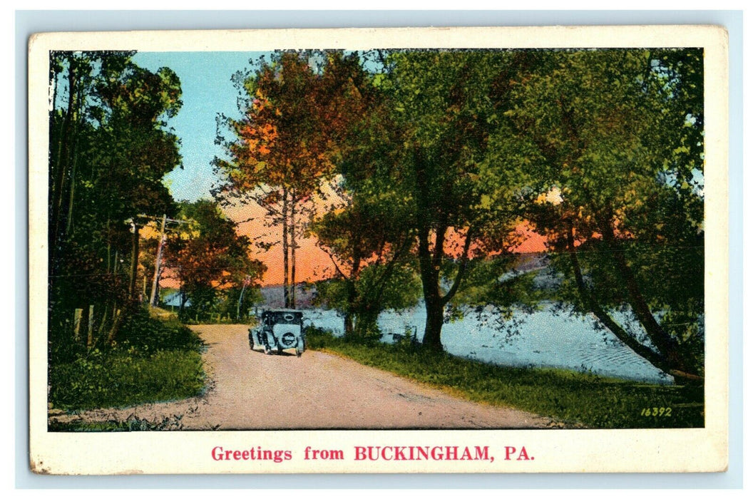 c1915 Greetings From Buckingham Pennsylvania PA Unposted Postcard