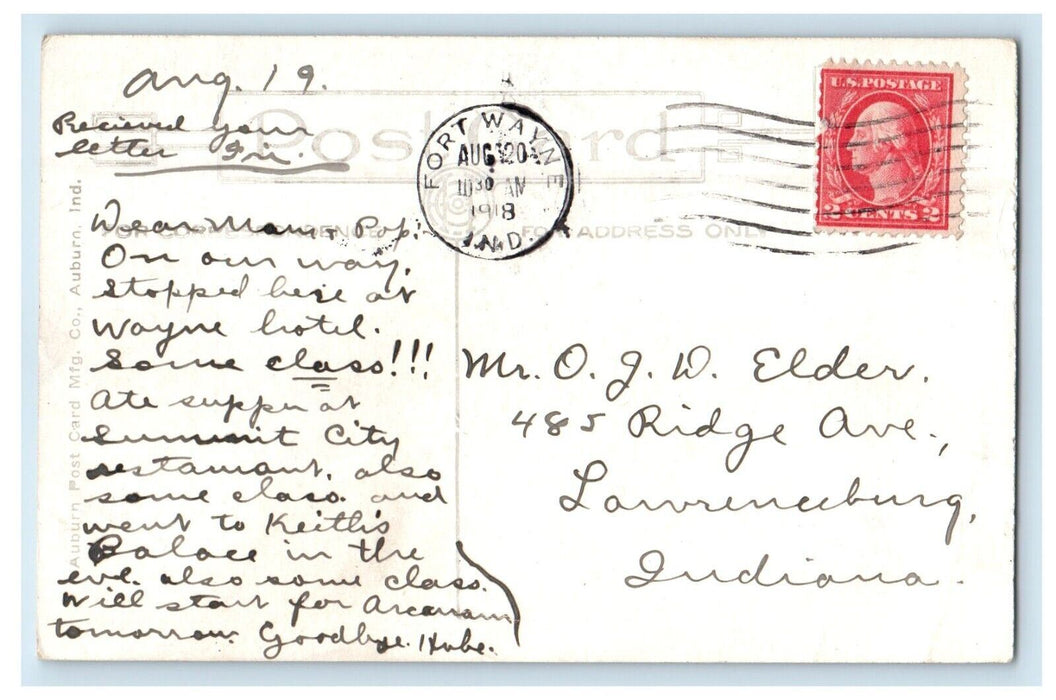 1918 Allen County Court House Building Fort Wayne Indiana IN Antique Postcard