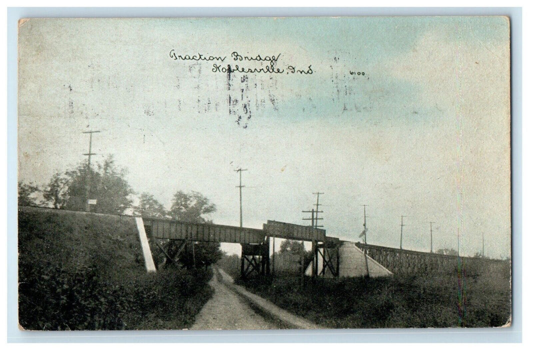 1911 View Of Traction Bridge Koblesville Indiana IN Posted Antique Postcard