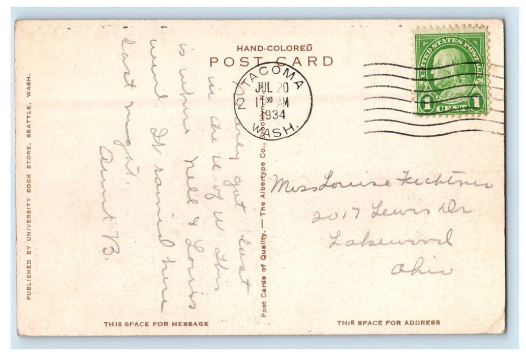1934 Philosophy Commerce Home Economics University Washington Seattle Postcard