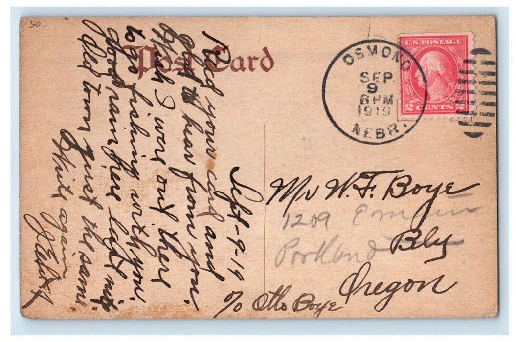 1919 Vandalia Depot & Train St. Elmo Illinois IL Osmono NE Posted Postcard