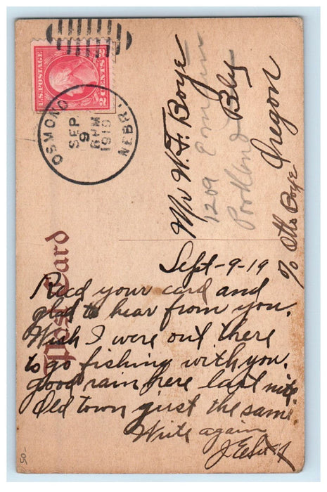 1919 Vandalia Depot & Train St. Elmo Illinois IL Osmono NE Posted Postcard