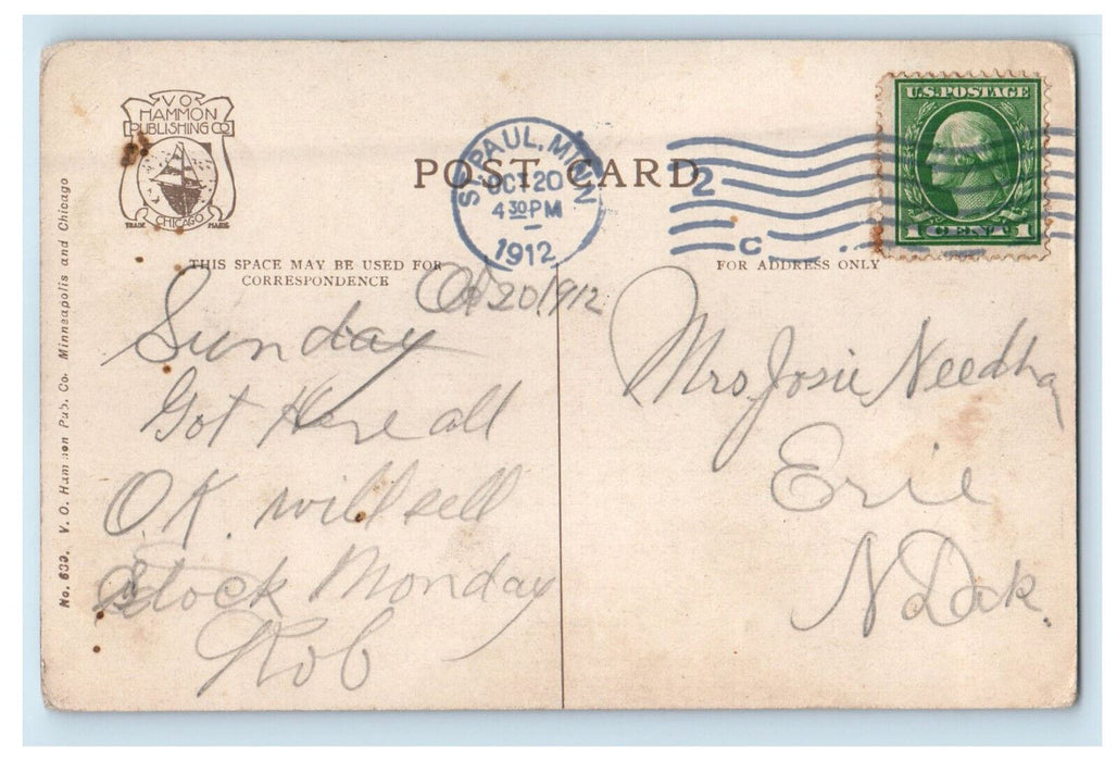 1912 Twin City Sight Seer Car at Indian Mounds Park St. Paul MN Postcard