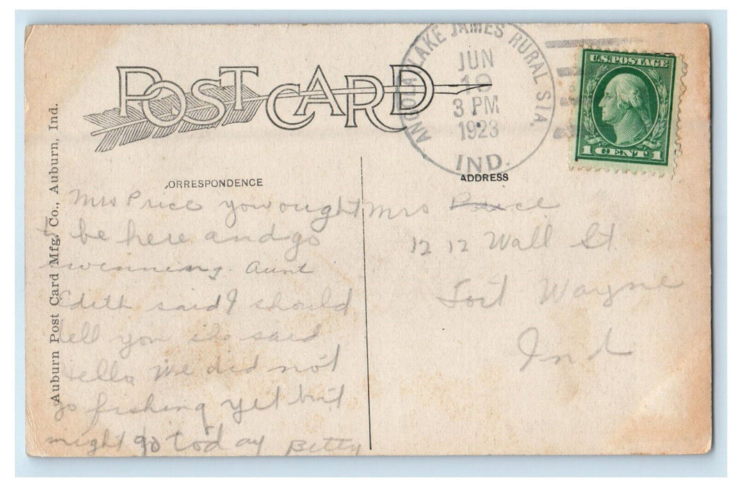 1923 East Maumee Street, Angola (Lake James Rural Sta.) Indiana IN Postcard