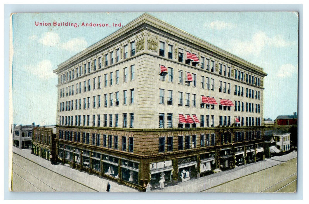 1914 Union Building Anderson Indiana IN Posted Antique Postcard