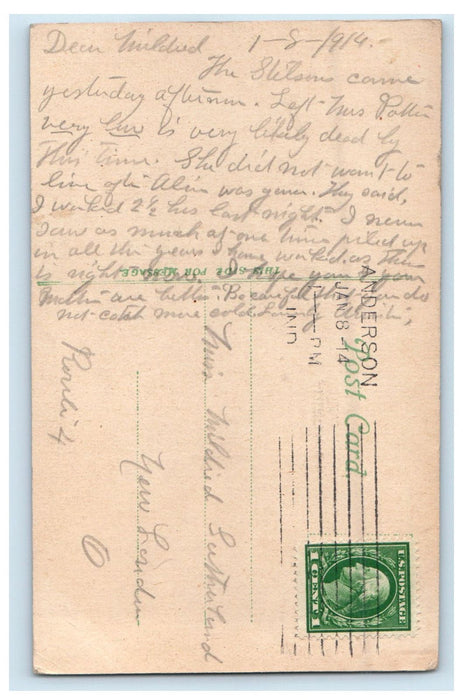 1914 Union Building Anderson Indiana IN Posted Antique Postcard
