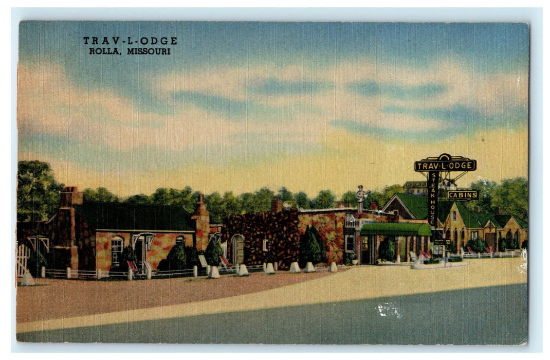 Travlodge Rolla Missouri Travel Lodge Highway 66 Vintage 1954 Postcard