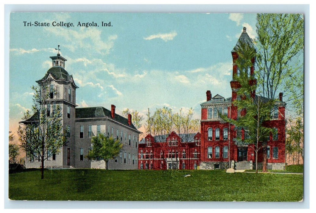 c1910 Tri-State College Angola Indiana IN Posted Antique Postcard