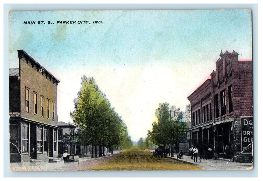 1909 Main St. S. Parker City Indiana IN Petroleum IN Posted Postcard