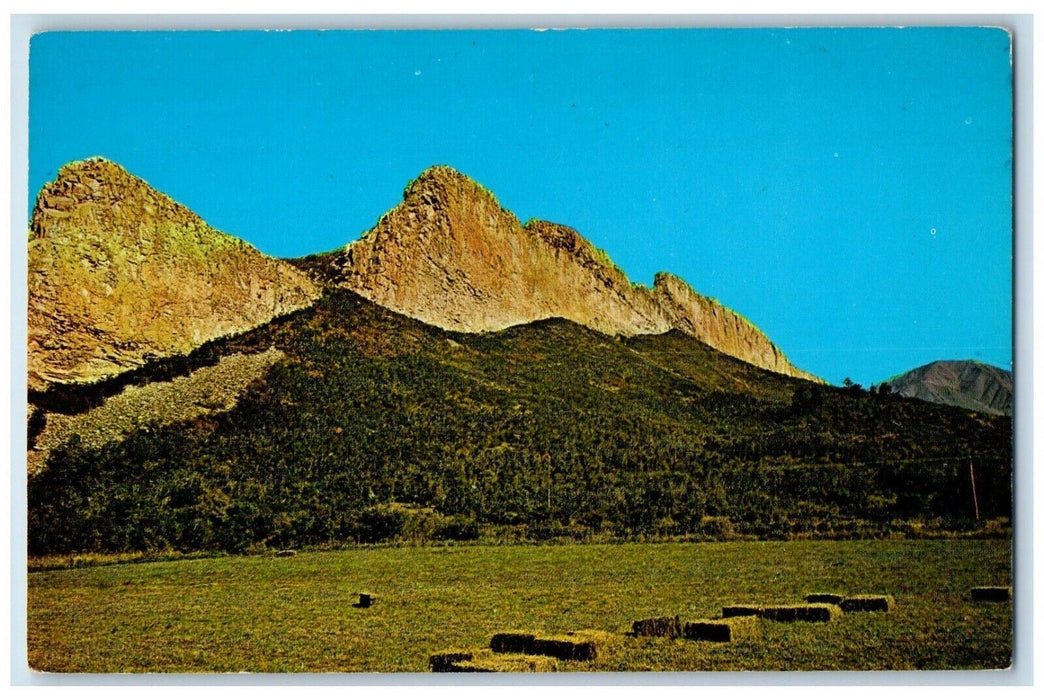 c1960 Great Stone Walls Radiating Spanish Peaks Southern Colorado CO Postcard