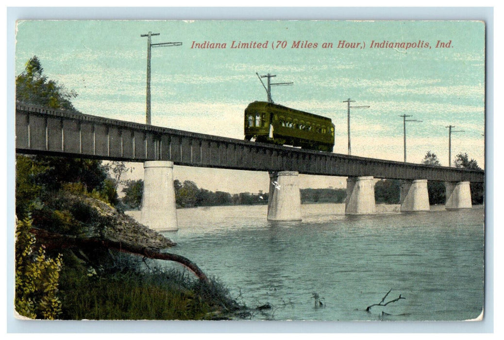 1913 Indiana Limited Indianapolis Indiana IN Posted Antique Postcard