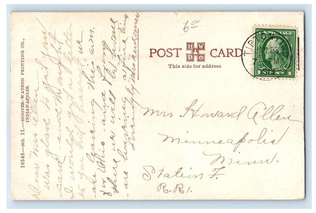 1913 Indiana Limited Indianapolis Indiana IN Posted Antique Postcard