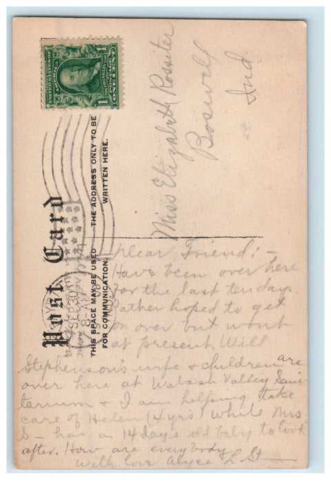 1908 Trinity M.E. Church La Fayette Indiana IN Antique Posted Postcard