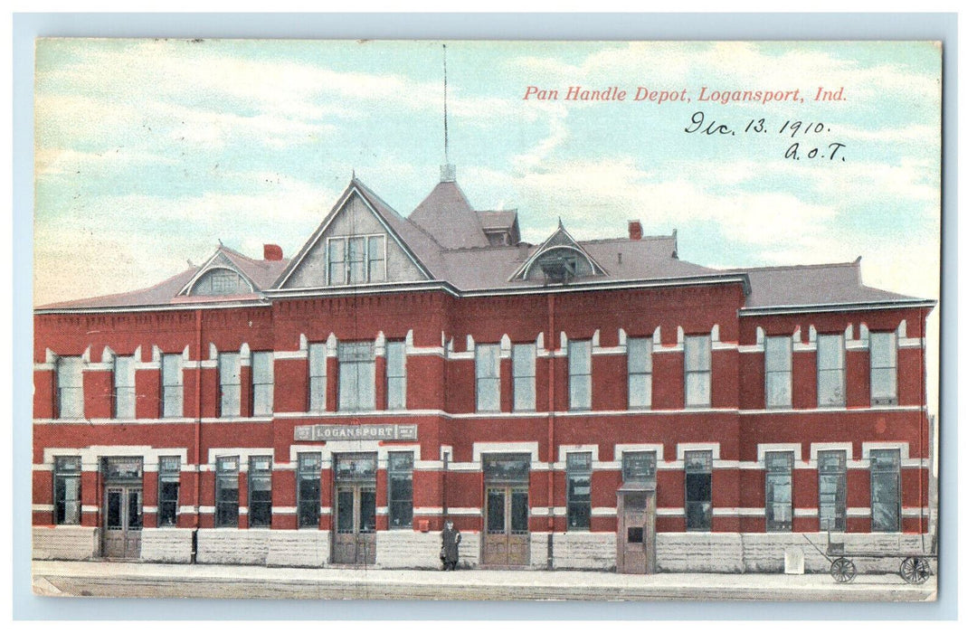 1910 Pan Handle Depot Logansport Indiana IN Unposted Antique Postcard