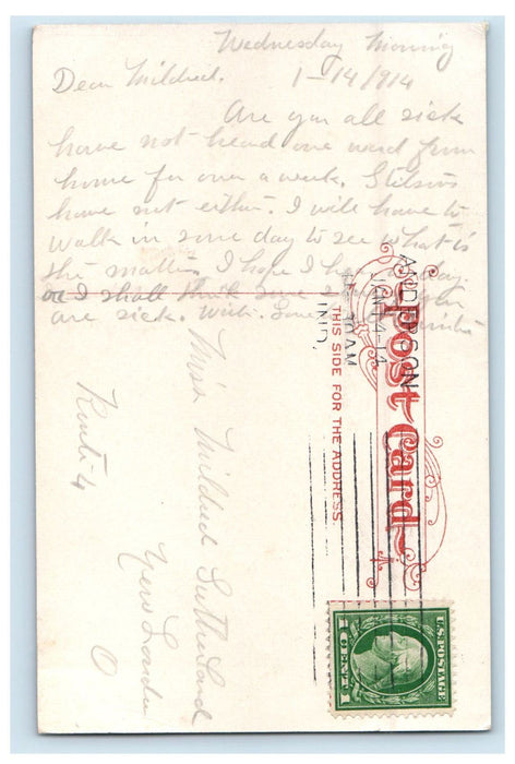 1914 The Loan Building Anderson Indiana IN Posted Antique Postcard